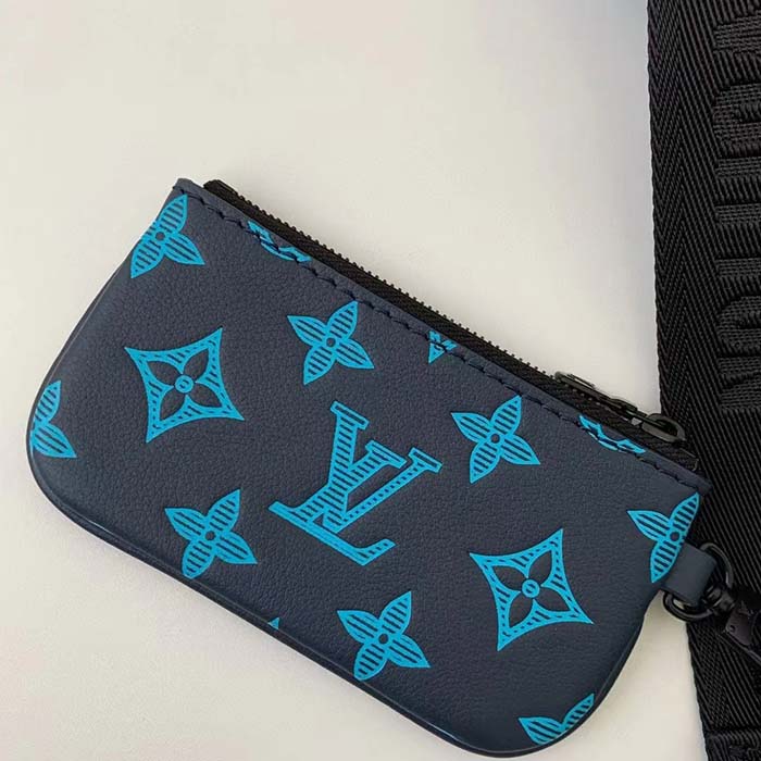 Louis Vuitton LV Unisex Trio Messenger Navy River Blue Calf Leather Textile Lining