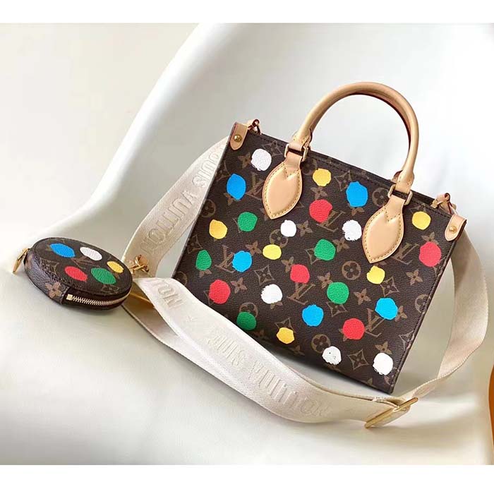 Louis Vuitton Unisex LVxYK OnTheGo PM Monogram Coated Canvas 3D Painted Dots Print