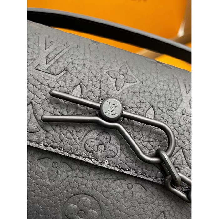 Louis Vuitton LV Unisex Steamer Wearable Wallet Black Embossed Cowhide Leather