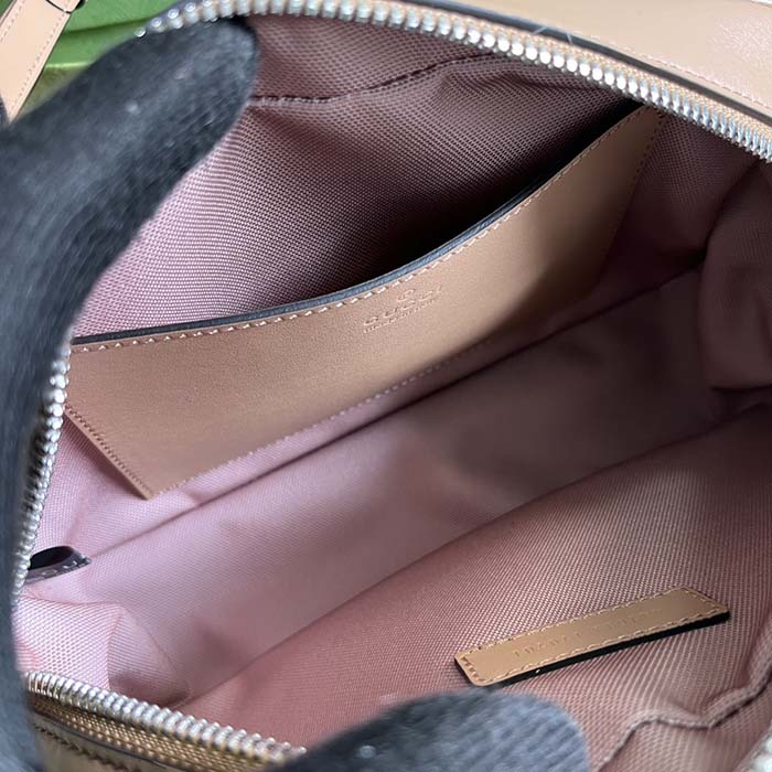 Gucci Unisex Ophidia GG Large Tote Bag Beige Ebony GG Supreme Canvas Brown Leather