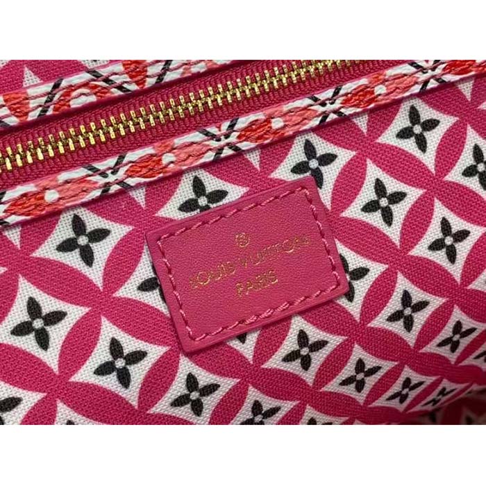 Louis Vuitton LV Unisex Neverfull MM Pink Monogram Coated Canvas Textile Lining