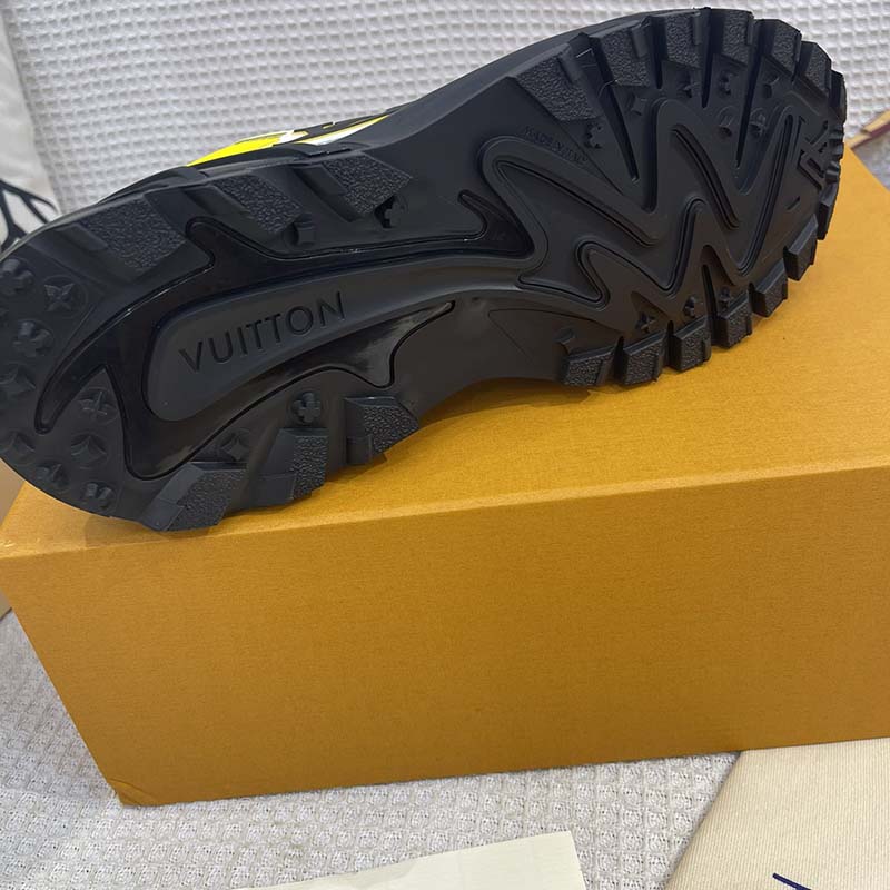 Louis Vuitton Unisex LV Runner Tatic Sneaker Yellow Mix Materials Rubber Monogram Flowers