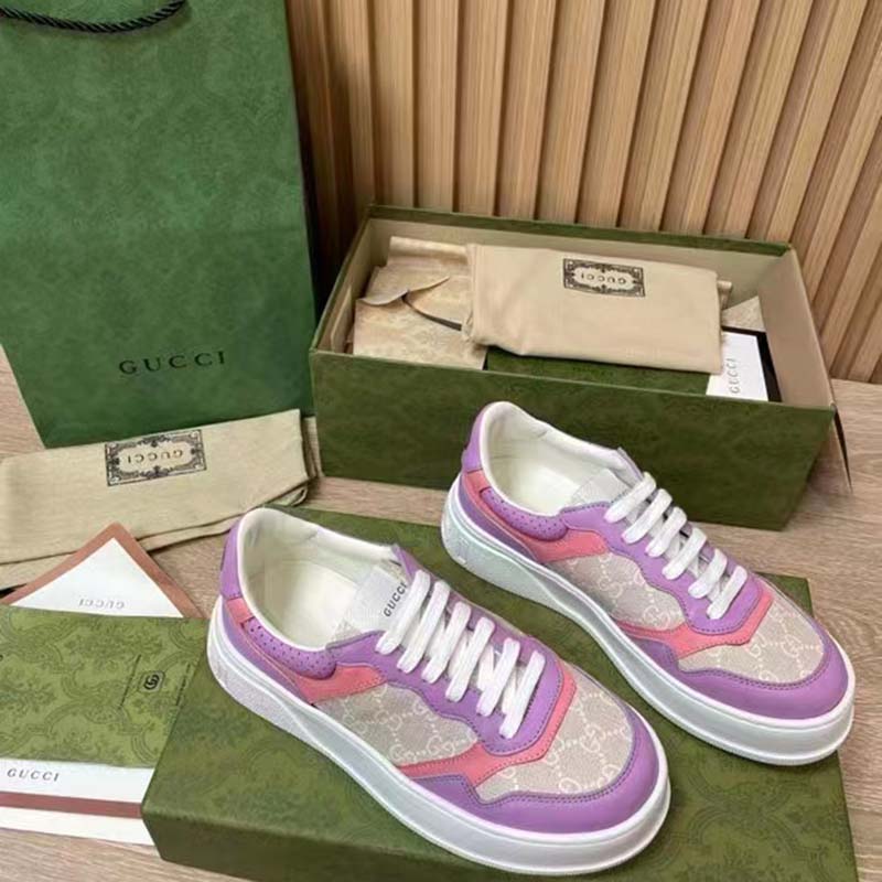 Gucci Unisex Sneaker White Beige GG Supreme Canvas Printed Interlocking G