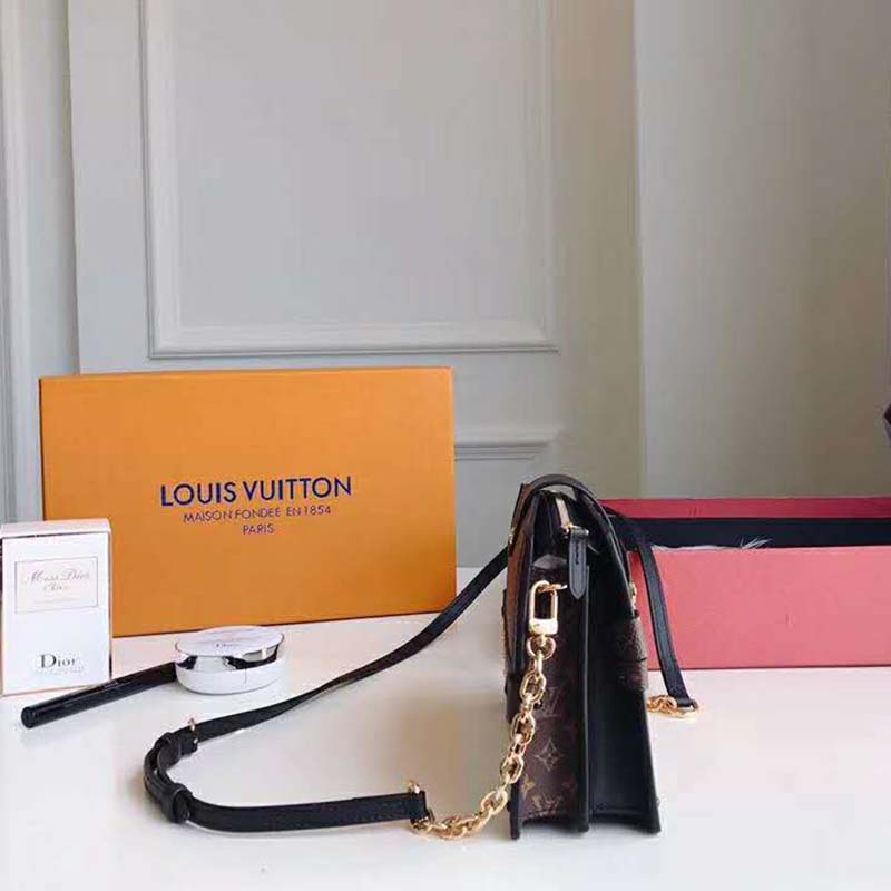 Louis Vuitton LV Women Trunk Clutch Handbag in Monogram and Monogram Reverse Canvas