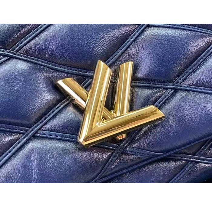 Louis Vuitton LV Women GO-14 MM Navy Blue Lamb Leather Cowhide Leather