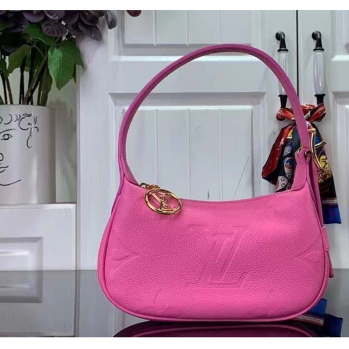 Louis Vuitton LV Women Mini Moon Pink Monogram Empreinte Embossed Supple Grained Cowhide Leather