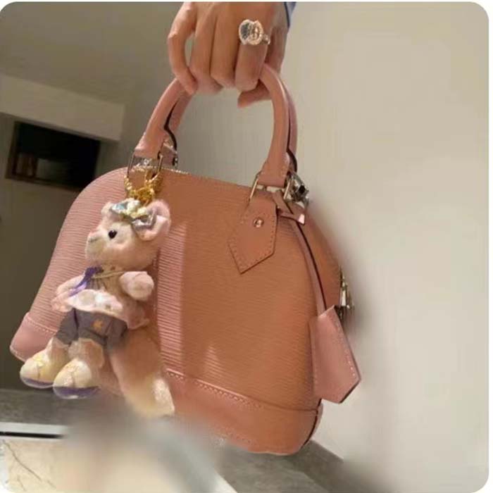 Louis Vuitton LV Women Alma BB Handbag Rose Trianon Pink Epi Grained Cowhide Leather