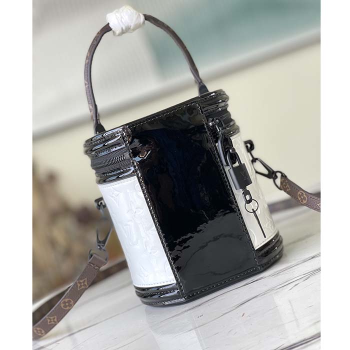 Louis Vuitton LV Unisex Cannes Handbag White Patent Calfskin Leather