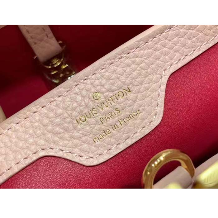 Louis Vuitton LV Women Capucines BB Handbag Jasmine Pink Taurillon Leather
