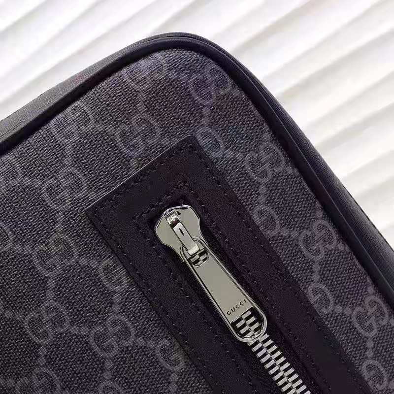 Gucci GG Unisex GG Black Belt Bag Black Grey Soft GG Supreme