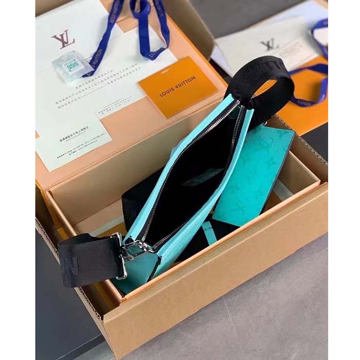 Louis Vuitton LV Unisex Gaston Wearable Wallet Miami Green Coated Canvas Cowhide Leather