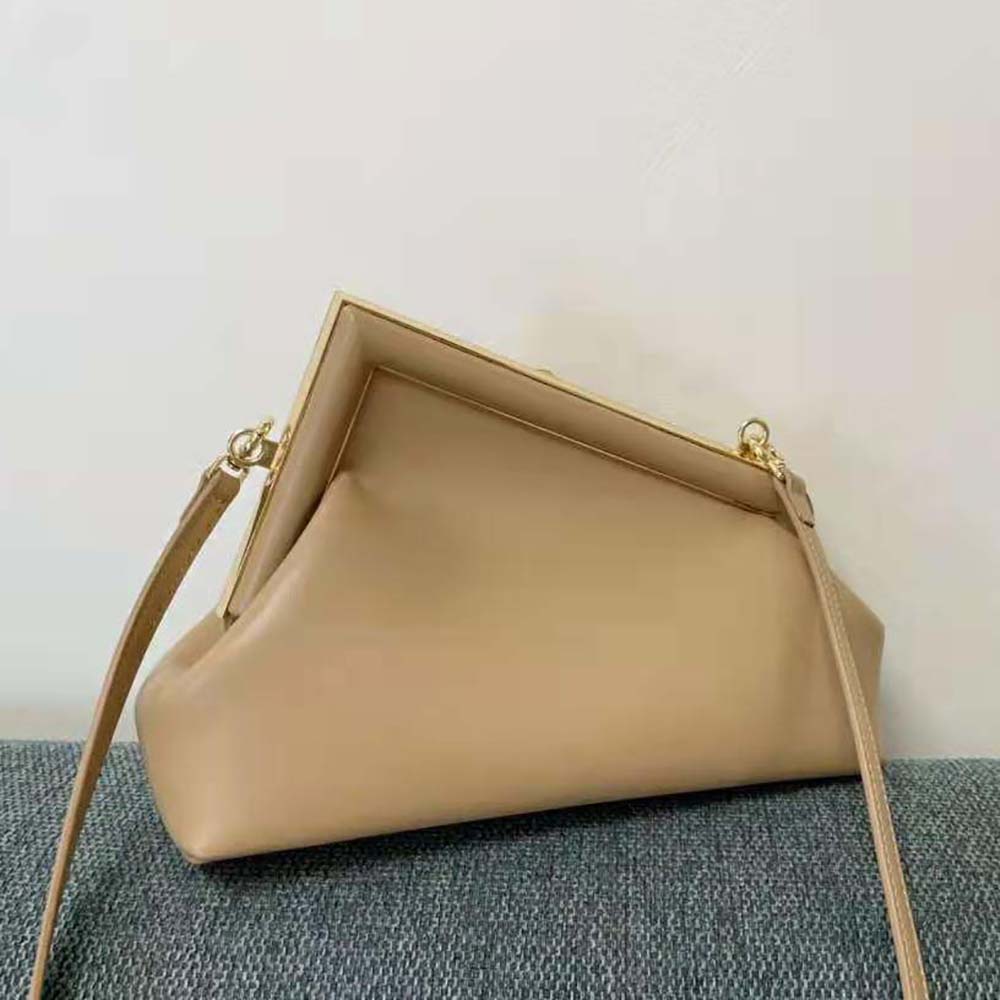 Fendi Women First Small Beige Leather Bag