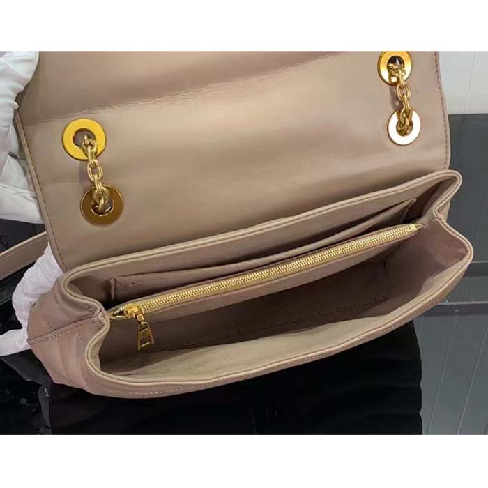 Louis Vuitton LV Women New Wave Chain Bag GM Dark Taupe Quilted Smooth Calf Leather