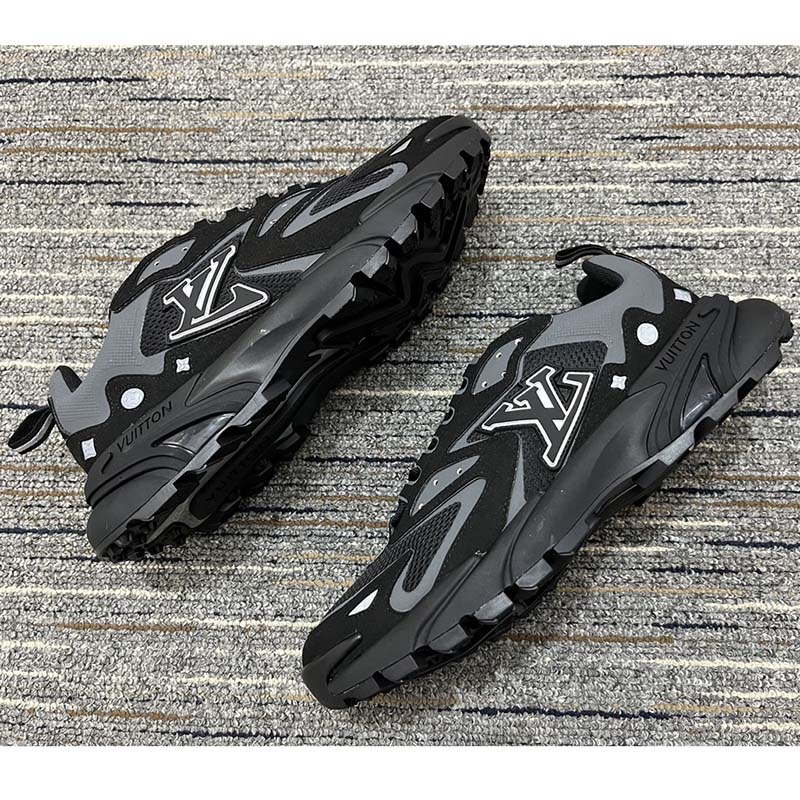 Louis Vuitton Unisex LV Runner Tatic Sneaker Black Mix Materials Rubber Outsole