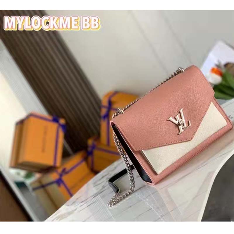 Louis Vuitton LV Women Mylockme Chain Bag Chataigne Brown Soft Grained Calfskin