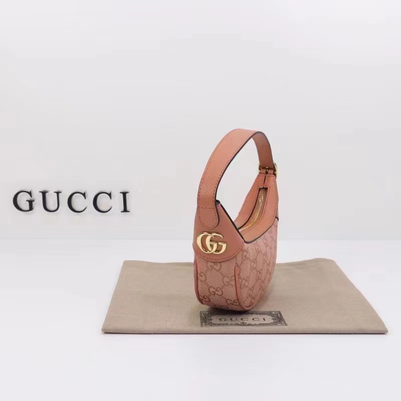 Gucci Women Ophidia GG Mini Bag Pink Canvas Double G Rose Gold Hardware