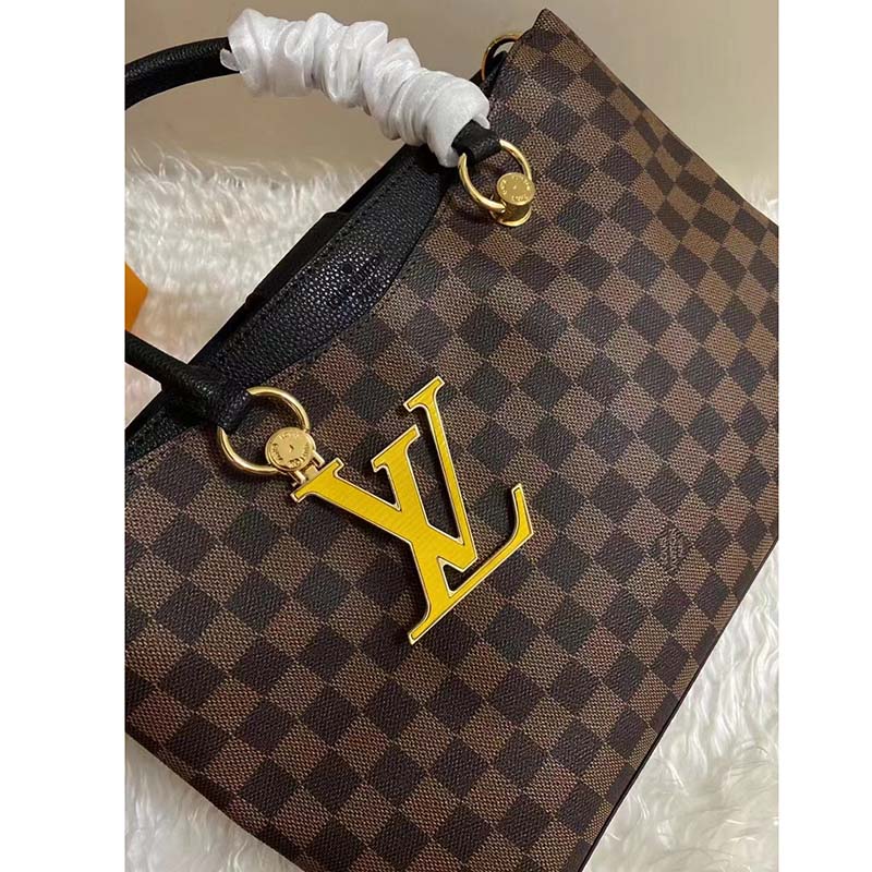 Louis Vuitton LV Unisex Riverside Tote Black Brown Damier Ebene Coated Canvas