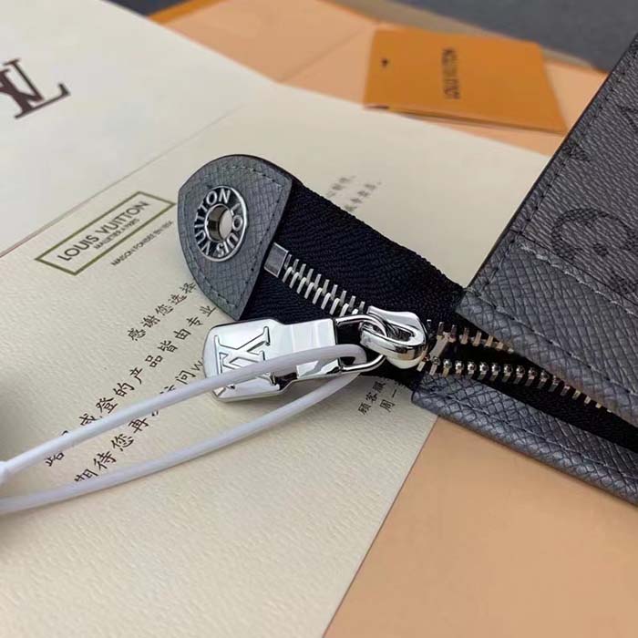 Louis Vuitton LV Unisex Pochette Voyage MM Bag Gunmetal Gray Monogram Coated Canvas