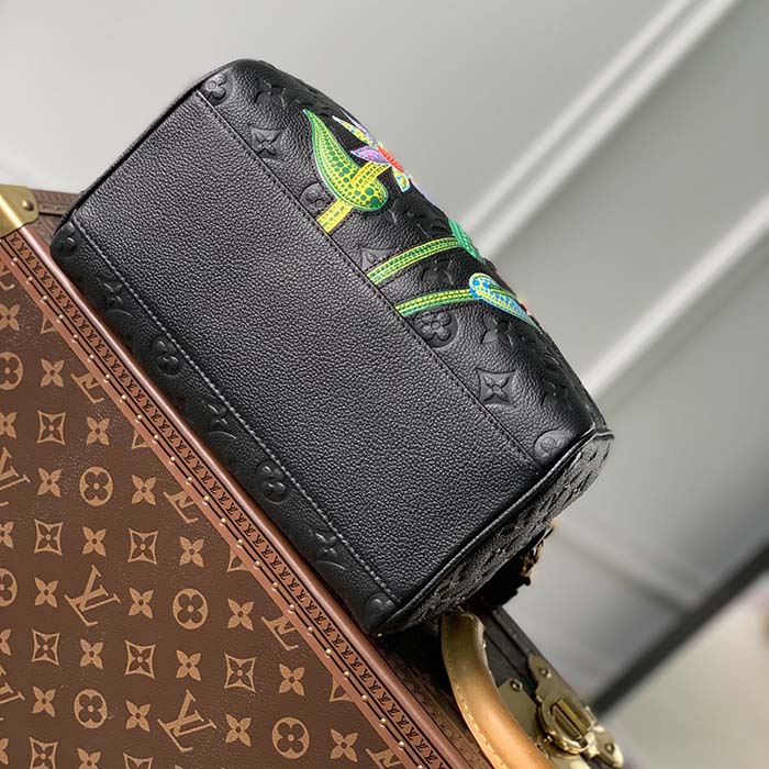 Louis Vuitton Women LVxYK Speedy Bandoulière 25 Black Embossed Grained Monogram Cowhide Leather