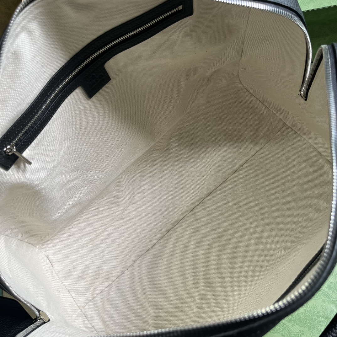 Gucci Unisex GG Small Duffle Bag Black Jumbo Leather