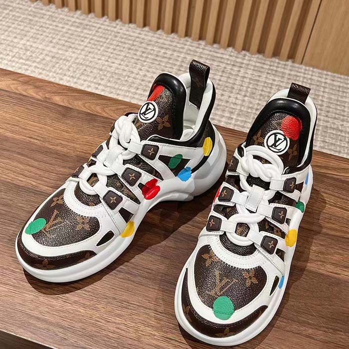 Louis Vuitton Unisex LV x YK Archlight Sneaker Cacao Brown Patent Monogram Canvas Calf Leather