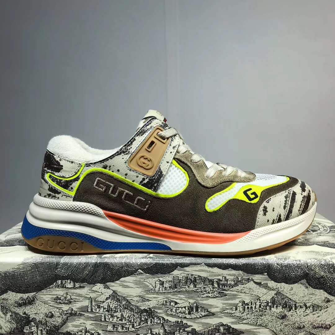 Gucci GG Unisex Ultrapace Sneaker Rock Tejus Printed Leather Embroidered G