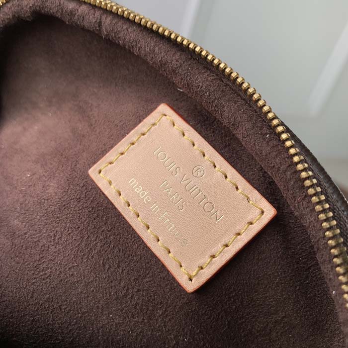 Louis Vuitton LV Unisex Mini Bumbag Brown Natural Cowhide Leather Monogram Coated Canvas