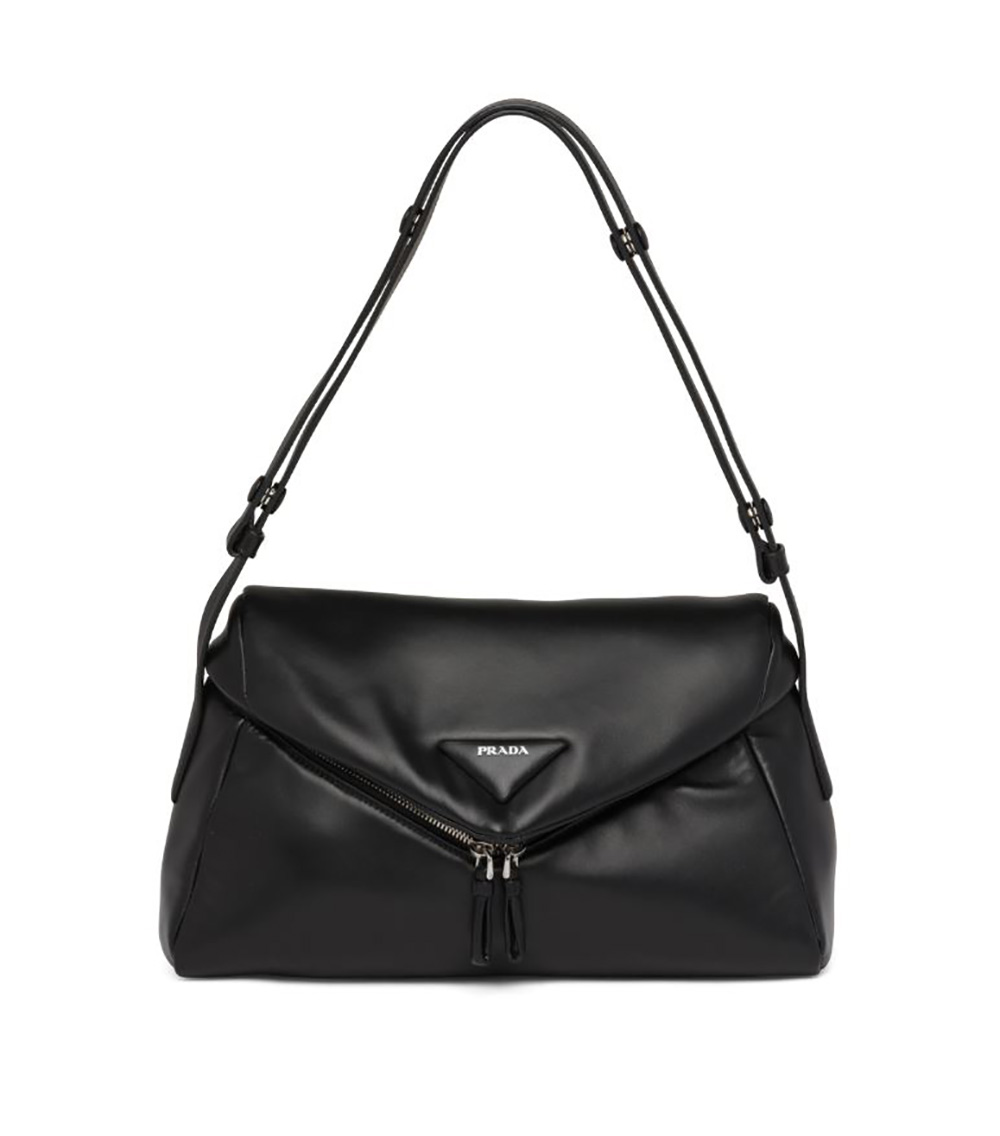 Prada Women Padded Nappa Leather Prada Signaux Bag-Black
