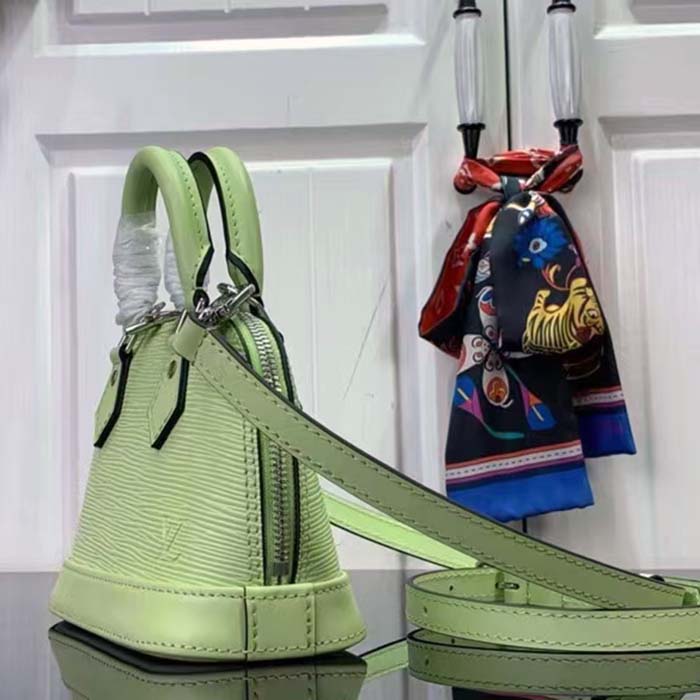 Louis Vuitton LV Women Nano Alma Handbag Vert Noto Green Epi Grained Cowhide Leather