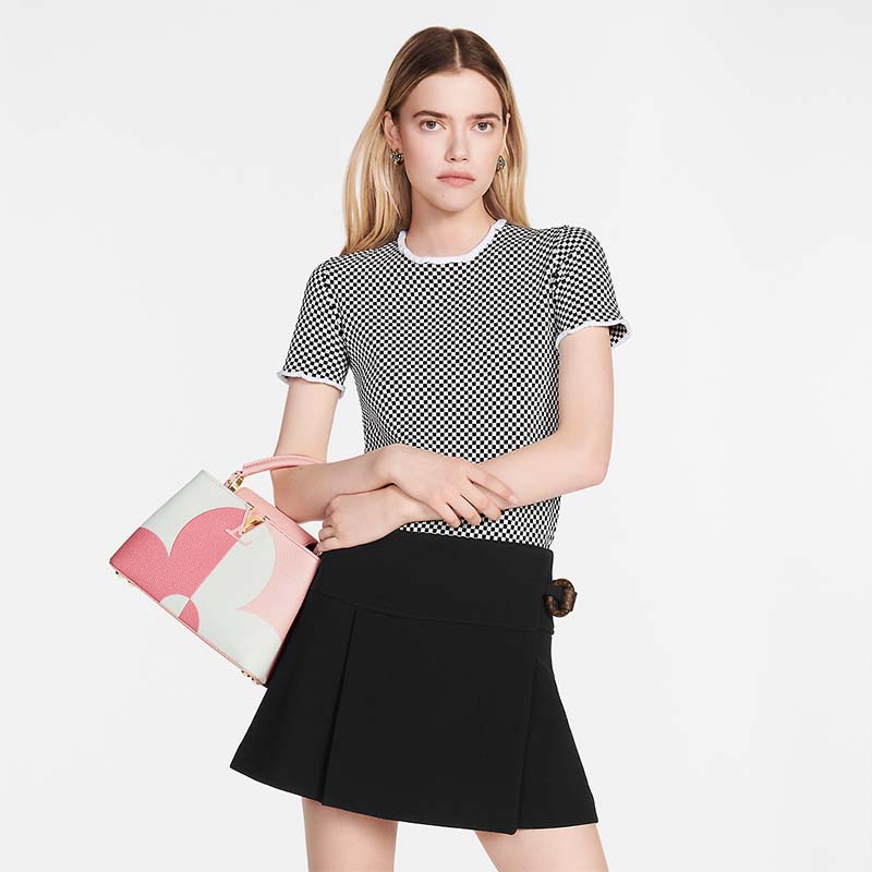 Louis Vuitton LV Women Capucines BB Pink Crème Taurillon Cowhide Leather