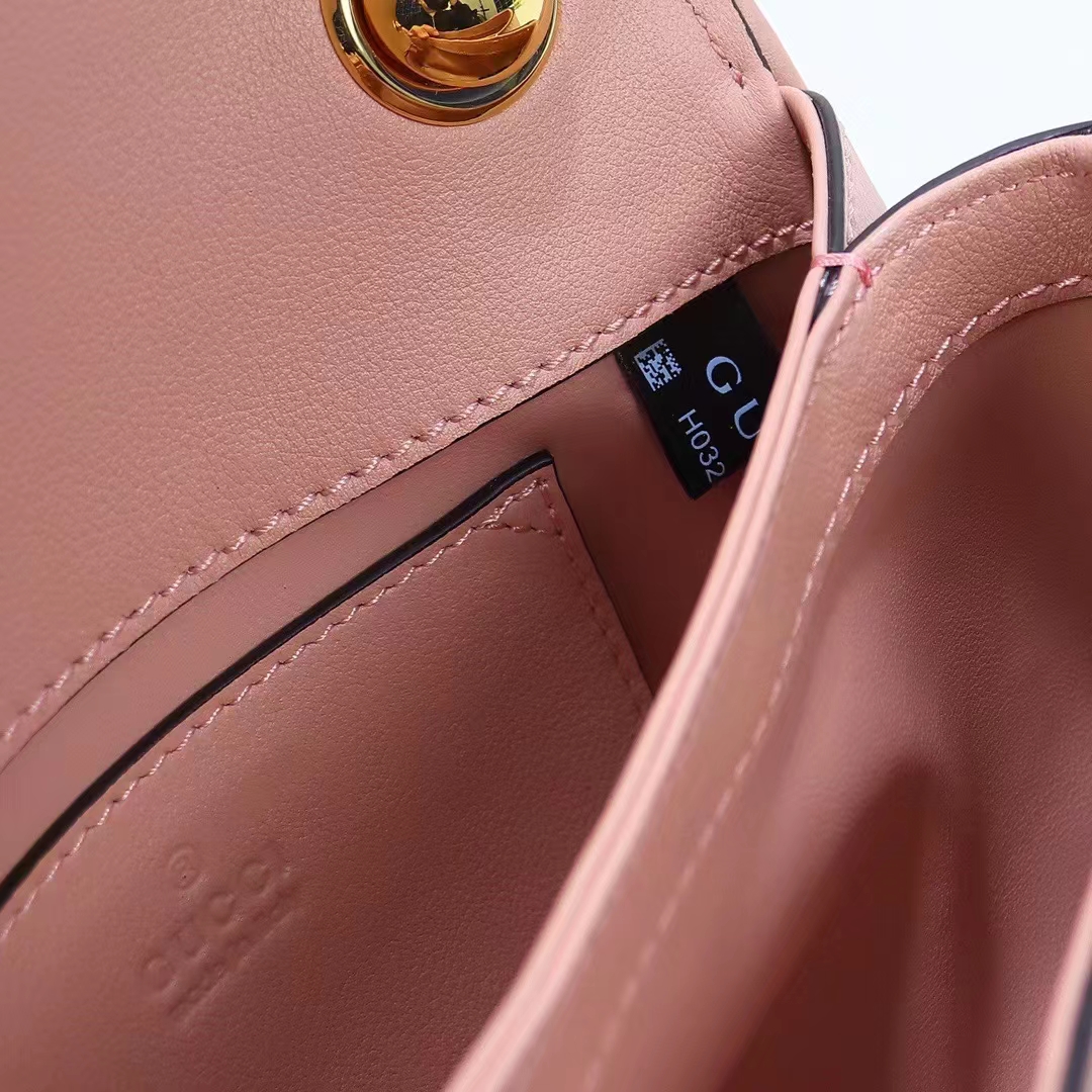 Gucci Women GG Blondie Mini Bag Light Pink Round Interlocking G