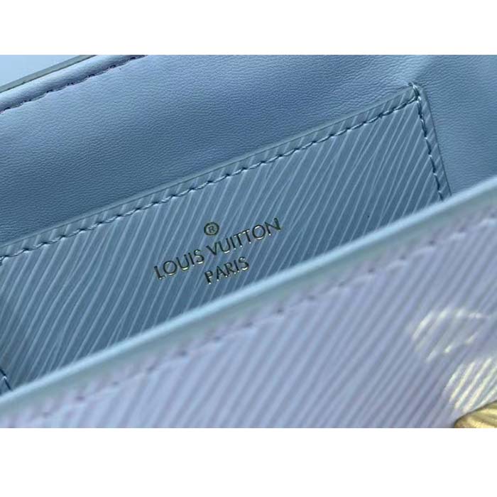 Louis Vuitton LV Women Twist PM Bag Bleu Nuage Blue Epi Grained Leather