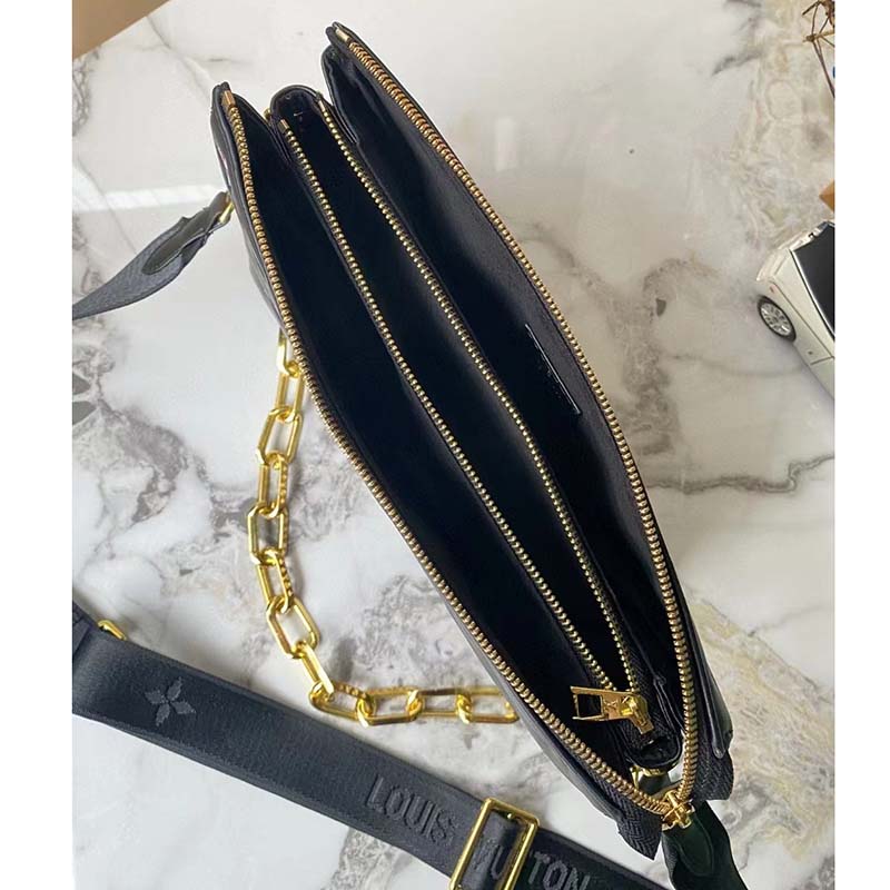 Louis Vuitton LV Women Coussin MM Handbag Navy Blue Lambskin Leather