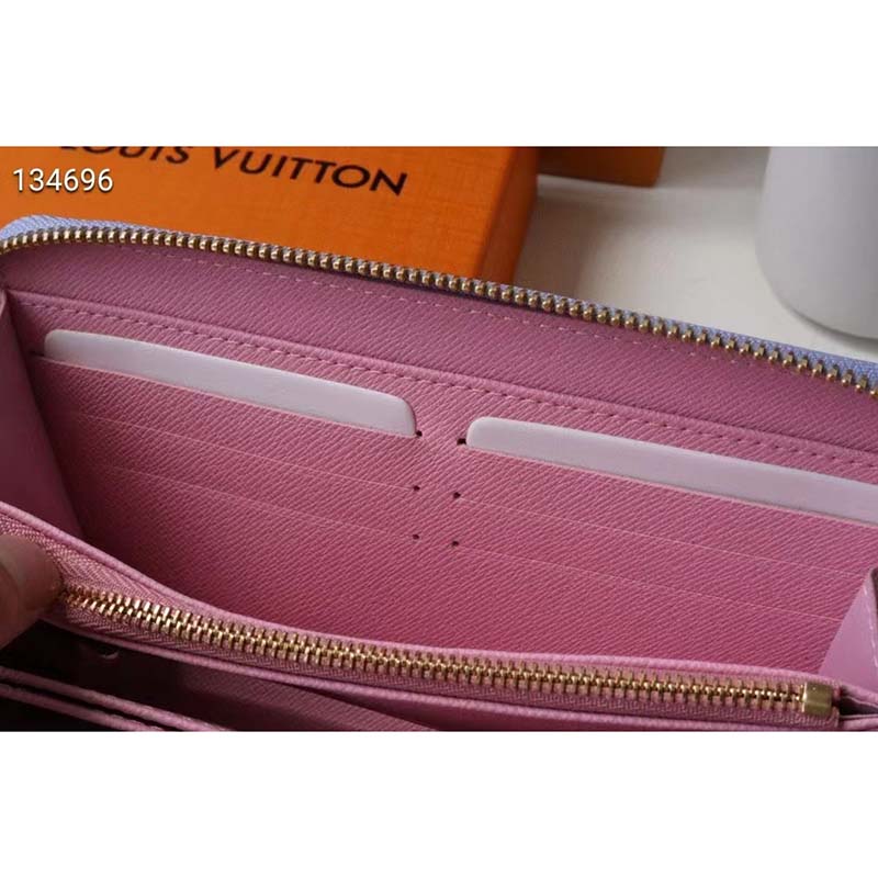 Louis Vuitton LV Unisex Zippy Wallet Sunrise Pastel Monogram Coated Canvas Cowhide