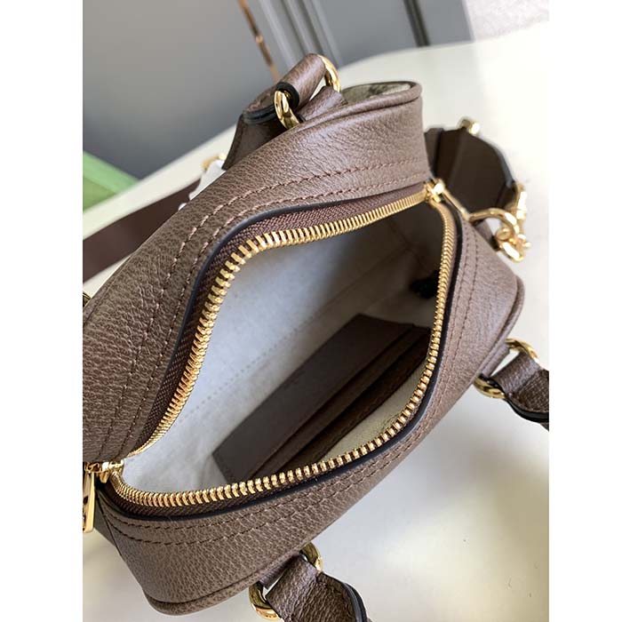 Gucci GG Women Ophidia Mini GG Top Handle Bag Beige Ebony Supreme