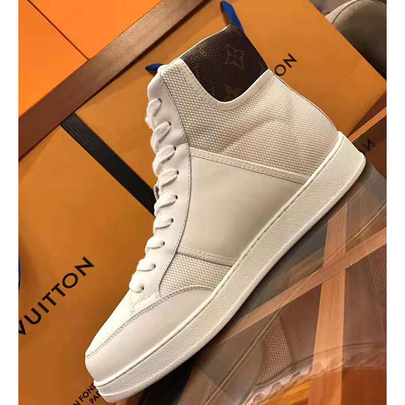 Louis Vuitton LV Unisex Rivoli Sneaker Boot Shoes-White