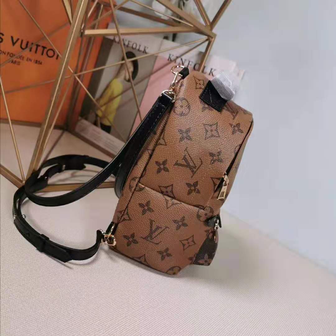Louis Vuitton LV Women Palm Springs Mini in Monogram Reverse Coated Canvas-Brown