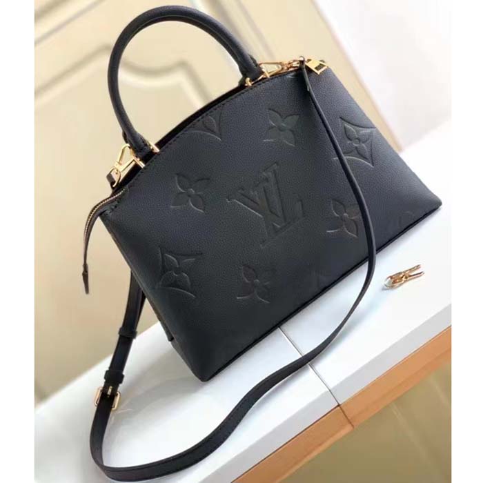 Louis Vuitton LV Women Petit Palais Handbag Noir Embossed Grained Cowhide Leather