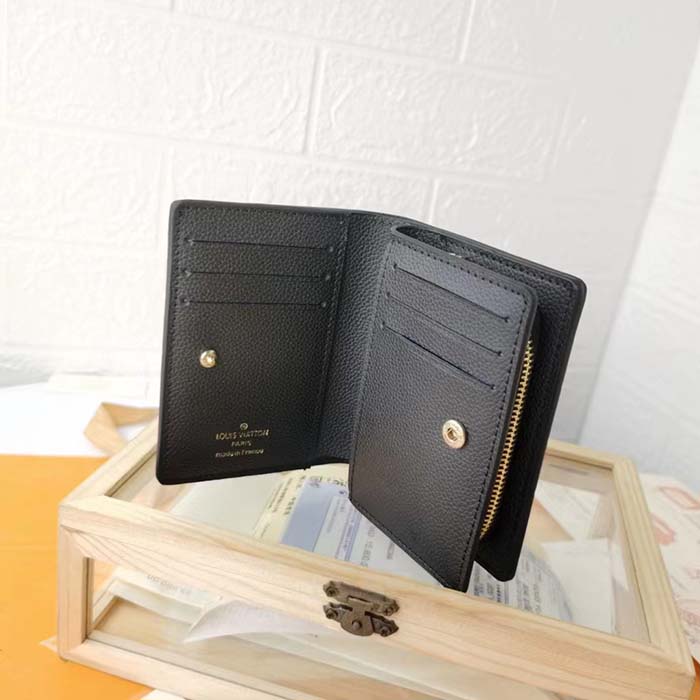 Louis Vuitton LV Unisex Cléa Wallet Black Embossed Supple Grained Cowhide Leather