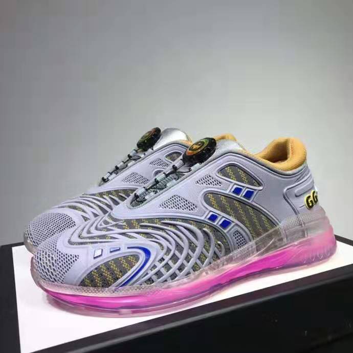 Gucci GG Unisex Ultrapace R Sneaker Knit Fabric Interlocking G Double G 3 cm Heel