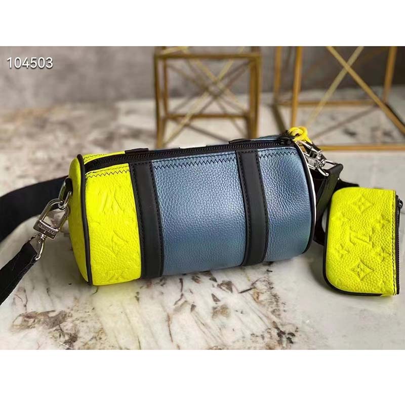 Louis Vuitton LV Unisex Polochon Yellow Monogram Embossed Taurillon Cowhide Leather