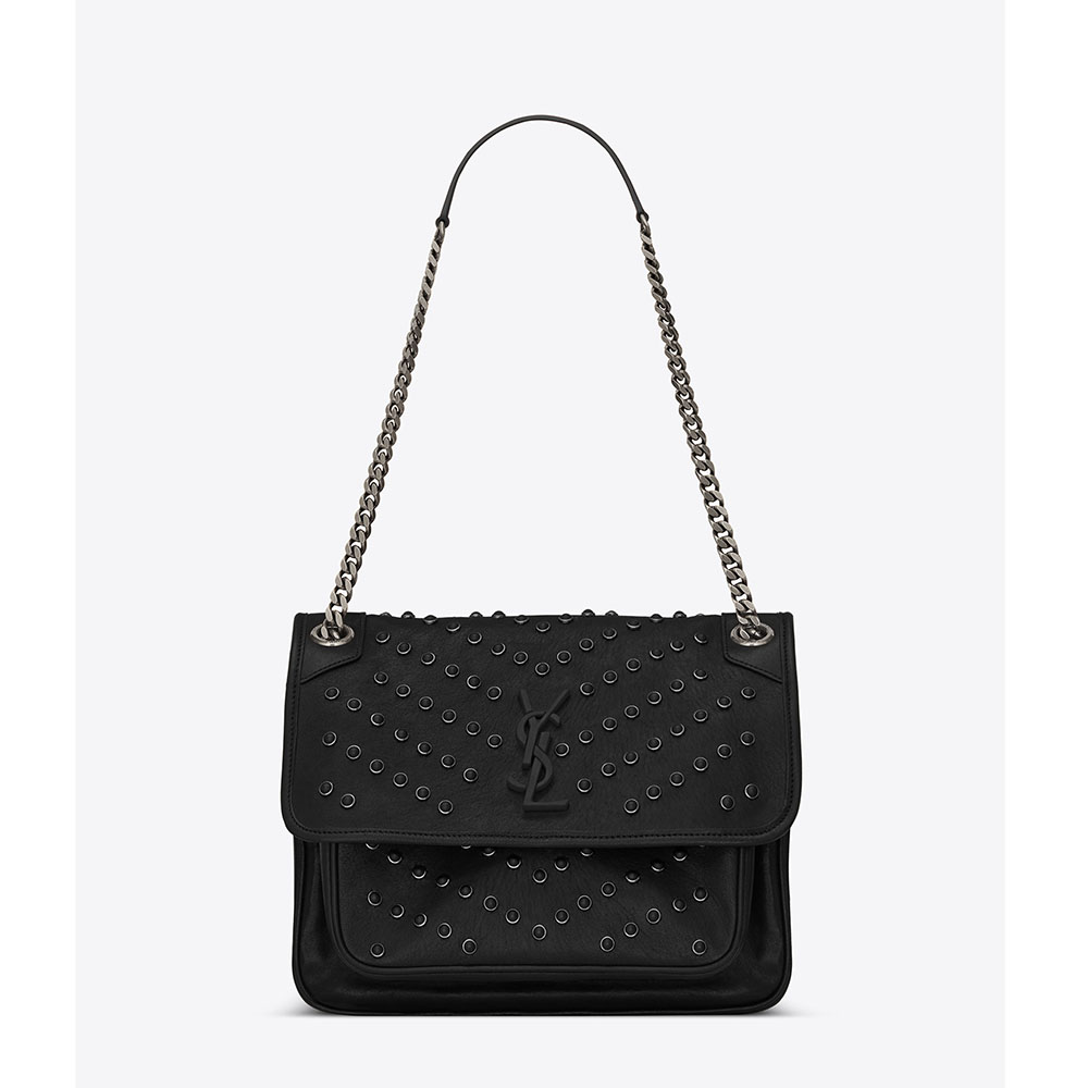 Saint Laurent YSL Women Niki Medium Vintage Leather All Over Studs