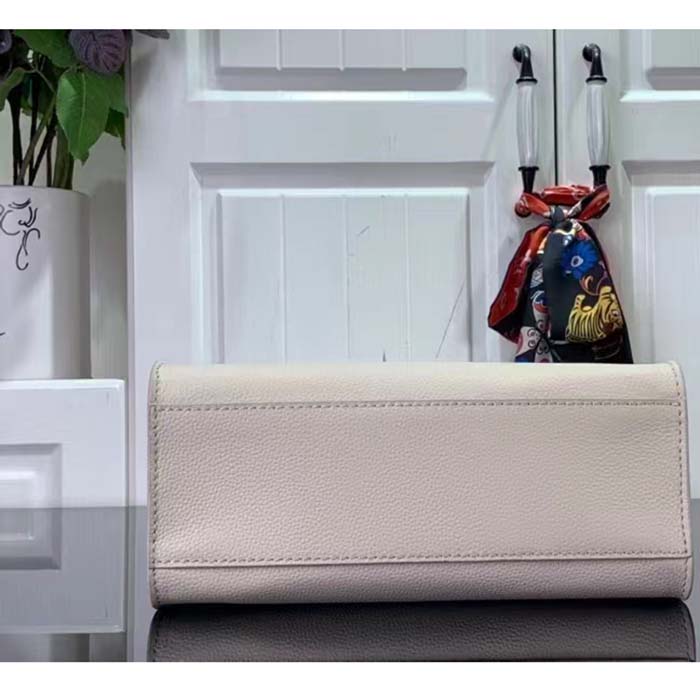 Louis Vuitton LV Women Lock & Go White Grained Calf Leather Microfiber Lining