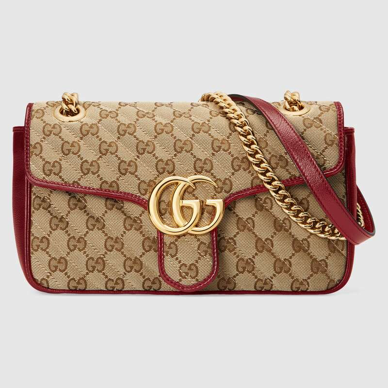Gucci GG Women GG Marmont Small Shoulder Original GG Canvas