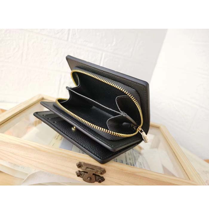 Louis Vuitton LV Unisex Cléa Wallet Black Embossed Supple Grained Cowhide Leather