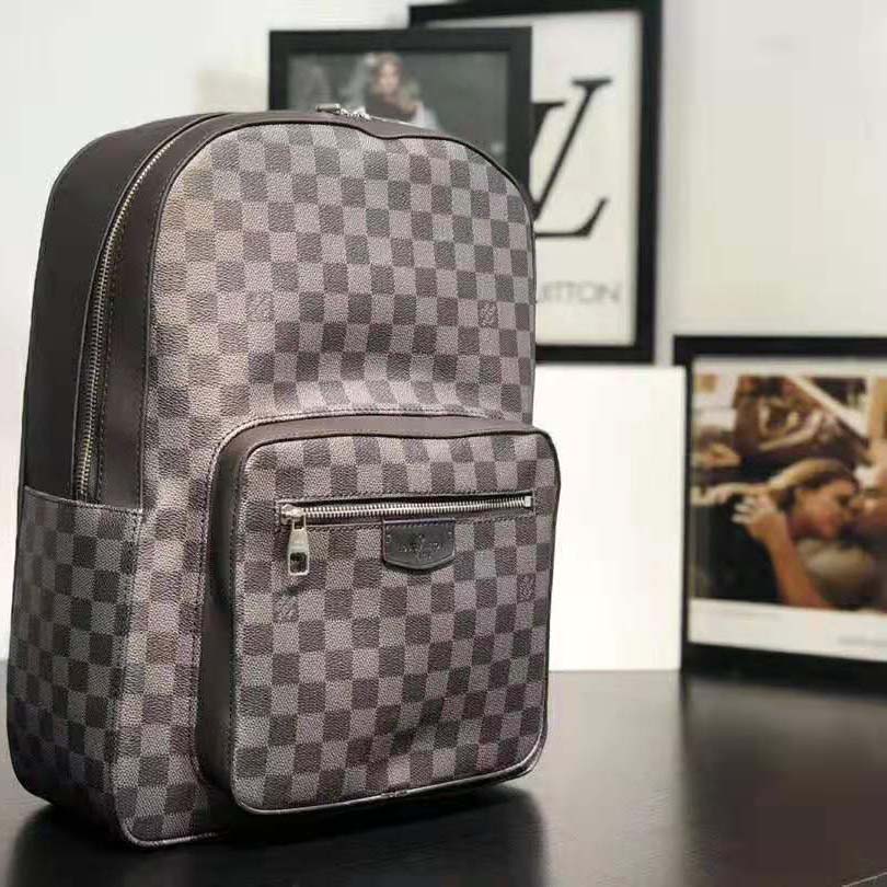 Louis Vuitton LV Men Josh Backpack in Damier Graphite Canvas-Grey