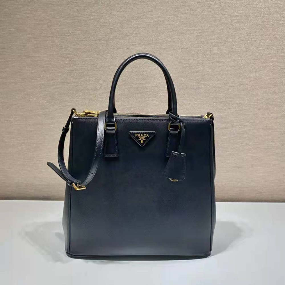 Prada Women Medium Prada Galleria Saffiano Leather Bag-Black