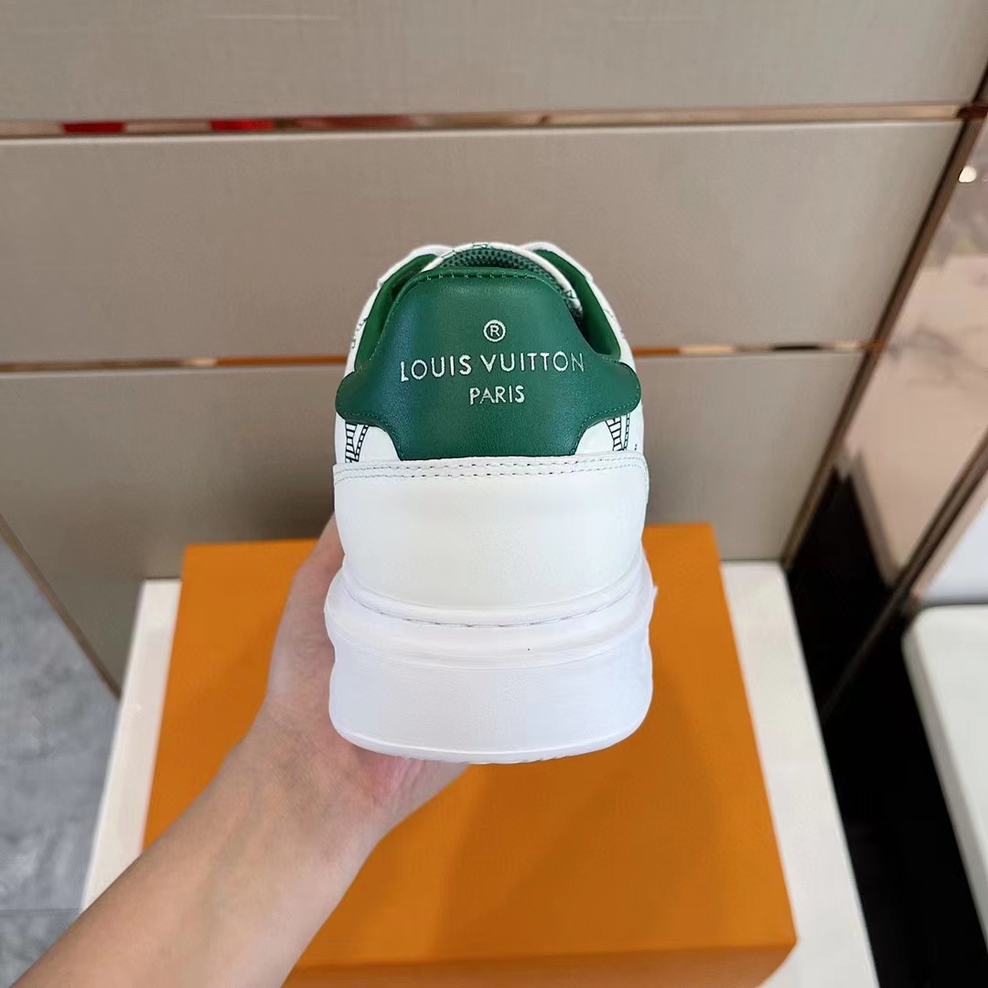 Louis Vuitton Unisex Beverly Hills Sneaker Green Monogram-Printed Calf Leather Rubber Outsole