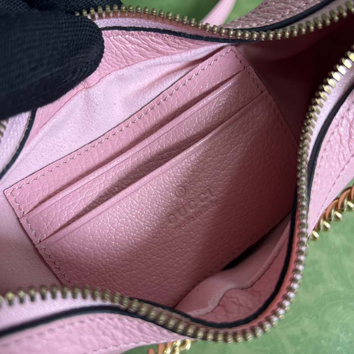 Gucci Women GG Aphrodite Small Shoulder Bag Light Pink Soft Leather Double G