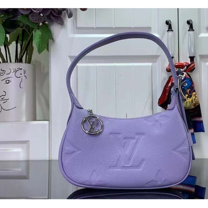 Louis Vuitton LV Women Mini Moon Purple Monogram Empreinte Embossed Supple Grained Cowhide Leather